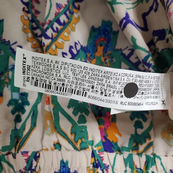 NWT Zara Flowy Elastic Waist Shorts Size XS Bead Tassel Colorful Aztec Boho - Picture 6 of 7